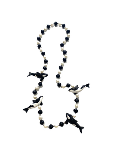 Whale Medallions on Black and White Specialty Bead