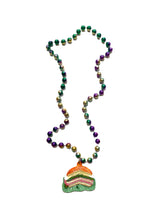 Muffuletta Sandwich Medallion on Purple, Green, and Gold Specialty Bead
