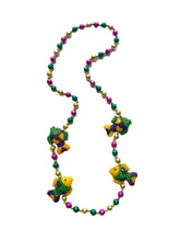 Mardi Gras Fish Medallions on Purple, Green, and Gold Specialty Bead
