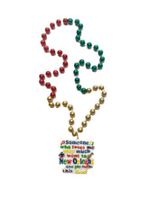 "Someone Loves Me" New Orleans Medallion on Red, Green, and Gold Specialty Bead