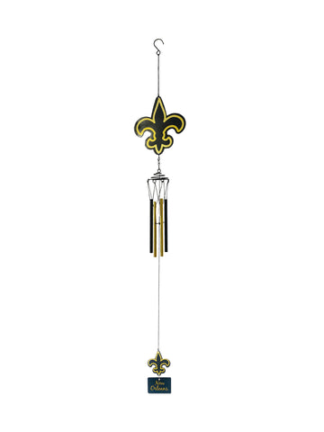 Campanilla de viento Fleur de Lis negra y dorada