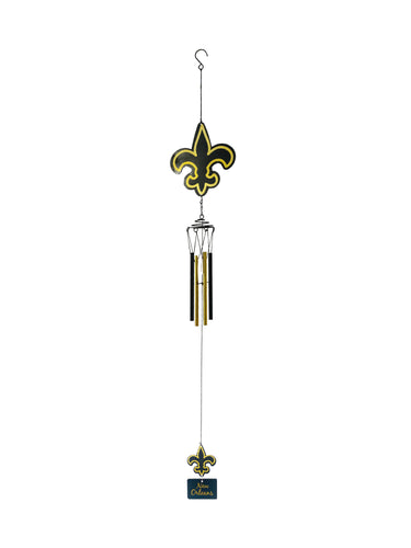 Black and Gold Fleur de Lis Wind Chime