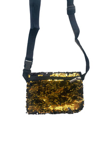 Black and Gold Reversible Crossbody Fanny/Sling Bag (NFL Compliant)