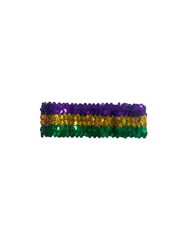 Diadema de lentejuelas - Morada, verde y dorada