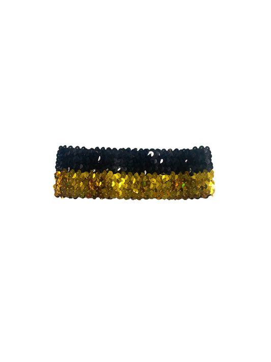Serre-tête à sequins - Noir et or