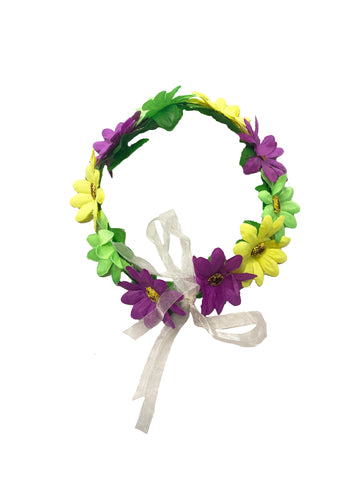 Serre-tête lumineux floral – Violet, vert et or