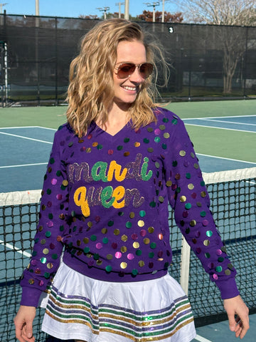 Pull en V ASP Adulte MARDI QUEEN - Violet
