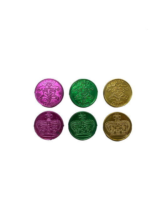 Doublons violets, verts et dorés