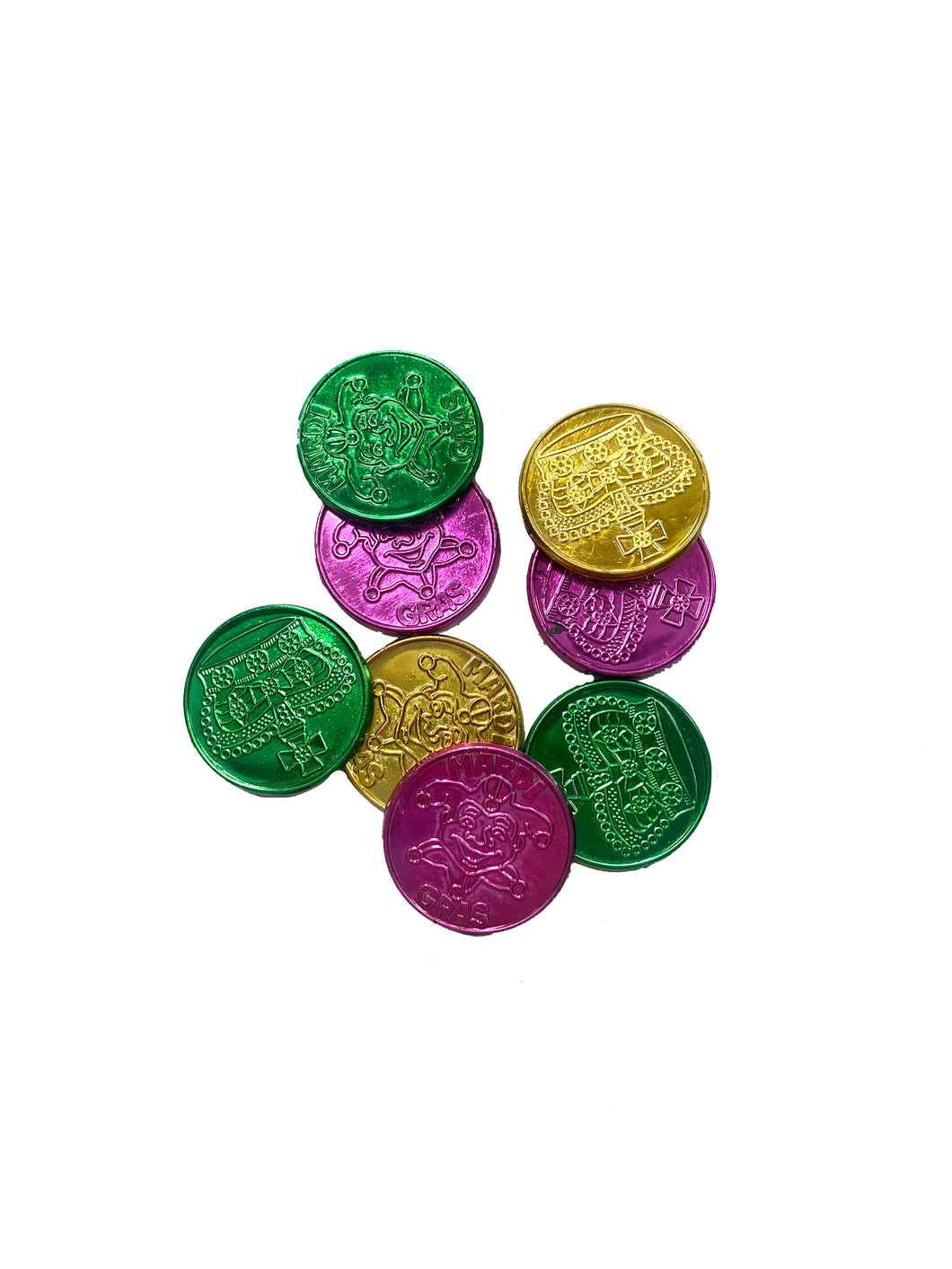 Purple, Green, and Gold Doubloons