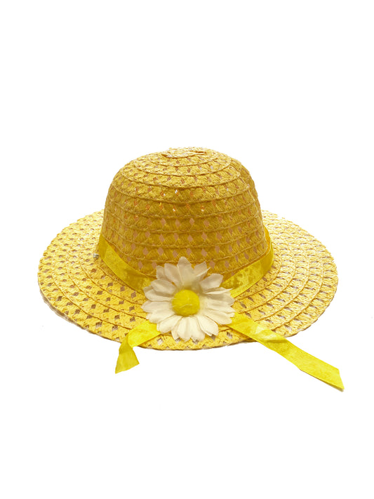 Sombrero de paja para niña con flor (varios colores)
