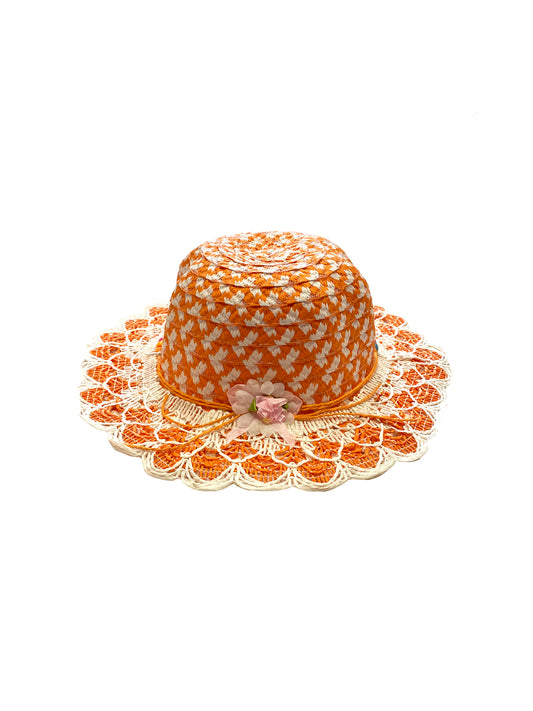 Child's Scalloped Straw Hat (Multiple Colors)
