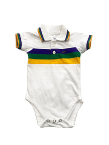 White Chest Stripe Infant Onesie Short Sleeve