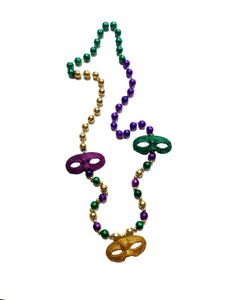 Eyelet Glitter Venetian Masks on a Purple Green Gold Specialty Beads