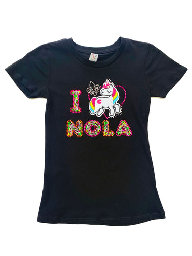 I Love NOLA Unicorn Princess Cut T-Shirt