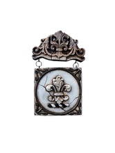 Ornate Marble Fleur de Lis Plaque