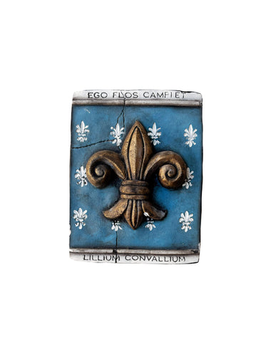 Large Fleur de Lis Plaque with Blue Background