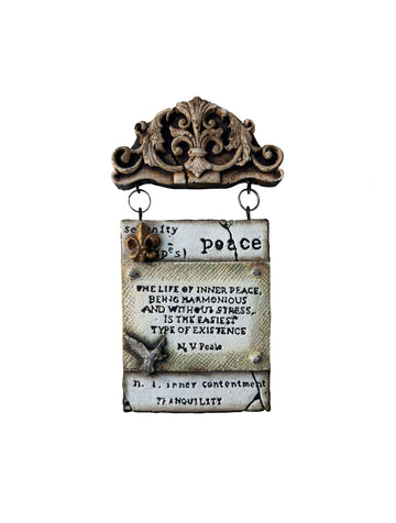 Placa con cita de paz