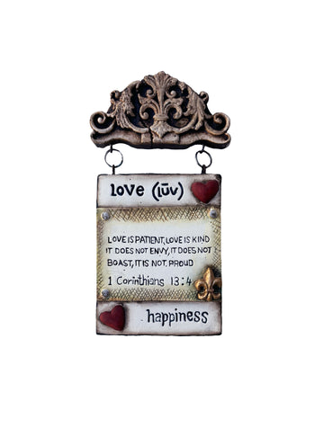 Placa con cita de amor