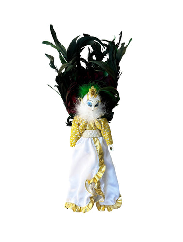 Medium Opera Face Doll with Detachable Feathers