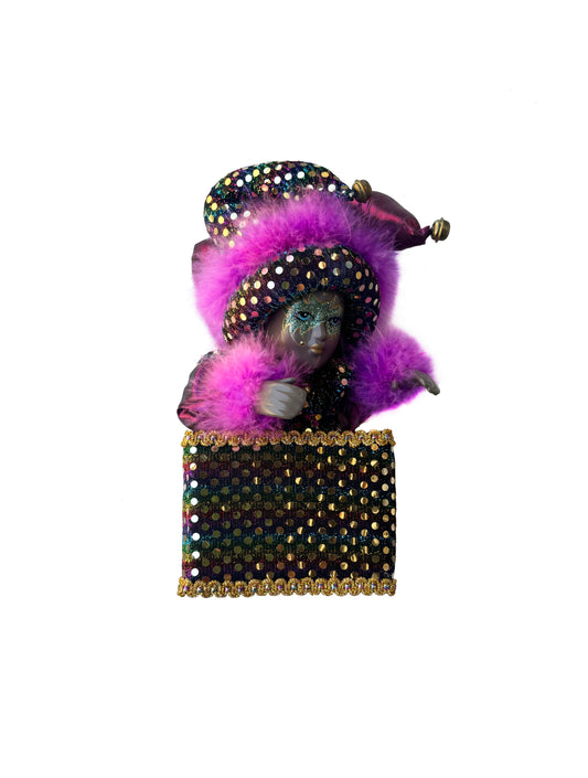 "Jester in a Box" Style Masquerade Doll
