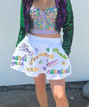 Adult Mardi Gras Explosion Skort - White