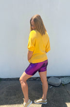 Purple and Gold Glitter Stripe 3/4 Sleeve Zip Up Hoodie