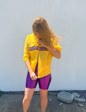 Purple and Gold Glitter Stripe 3/4 Sleeve Zip Up Hoodie