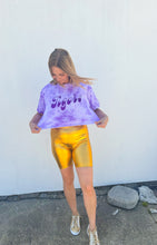 Tigers Glitter Purple Tie Dye Short Sleeve Crop