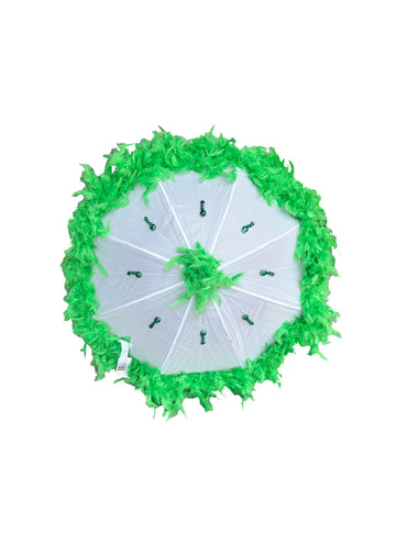 Lime Green St. Paddy's Feathered Parasol
