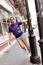 Adult Short Sleeve Purple Crown, Masks and Stars Lightweight Pullover