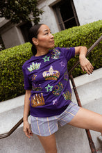 Adult Short Sleeve Purple Crown, Masks and Stars Lightweight Pullover