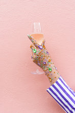 Mardi Gras Rhinestone and Jewel Gloves