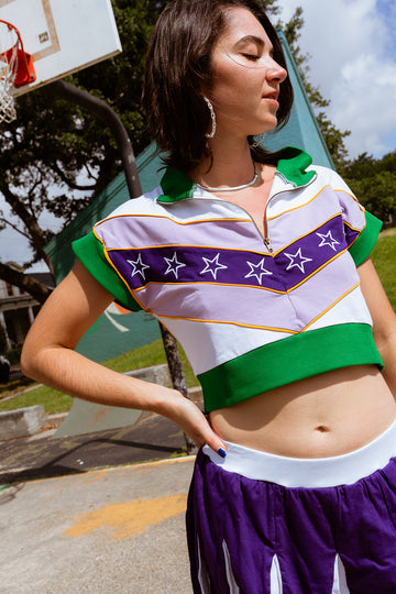 Camiseta de lentejuelas a rayas para adulto