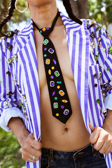 Bejeweled Rhinestone Necktie