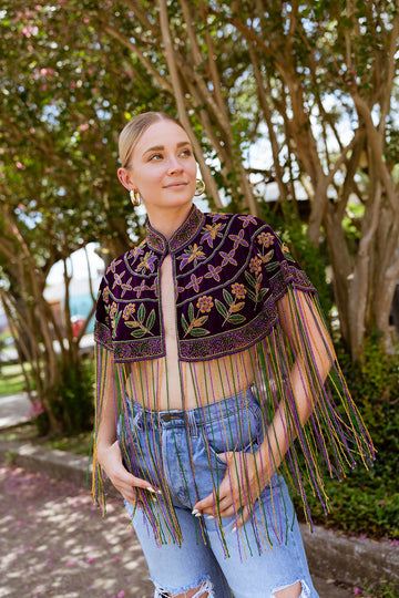 Velvet Beaded Capelet