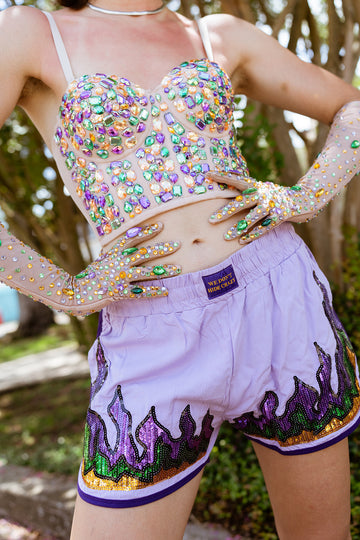 Falda pantalón plisada de adulto - Morado