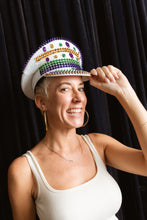 Conductor Hat - White with Purple, Green, Gold