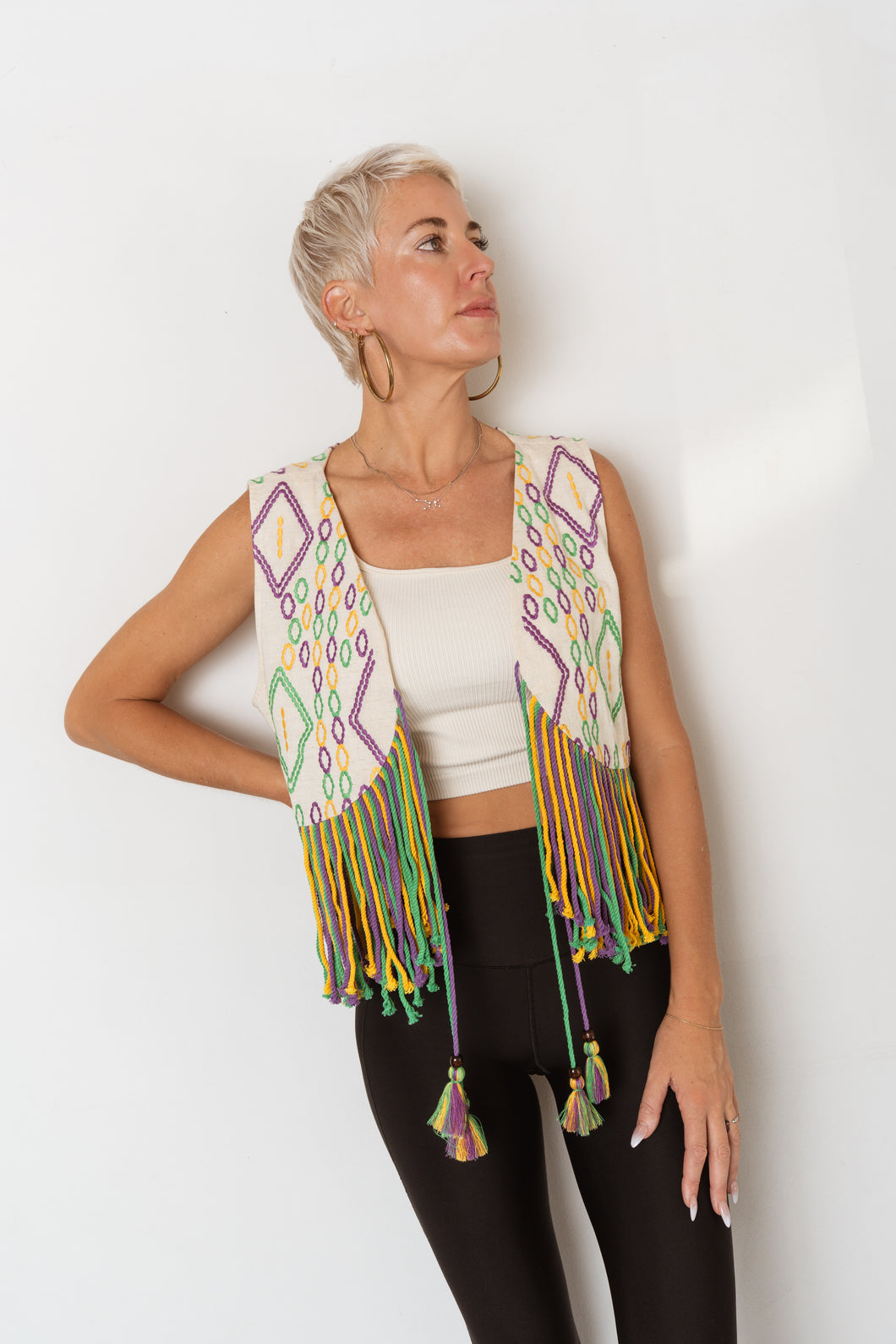 Adult Fringe Embroidered Vest
