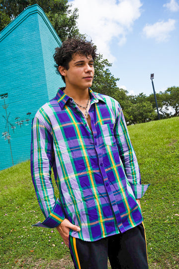 Adult Plaid Button Up
