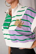 Striped 1/4 Zip Vest Crop Top