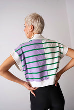 Striped 1/4 Zip Vest Crop Top