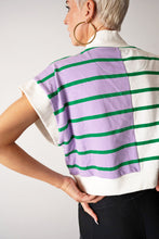 Striped 1/4 Zip Vest Crop Top