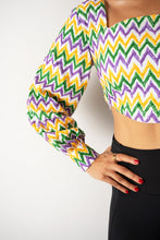 Chevron Beaded Crop Top