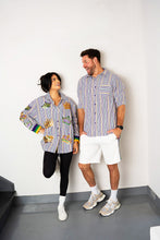 Adult Unisex Pinstripe Button Up Shirt