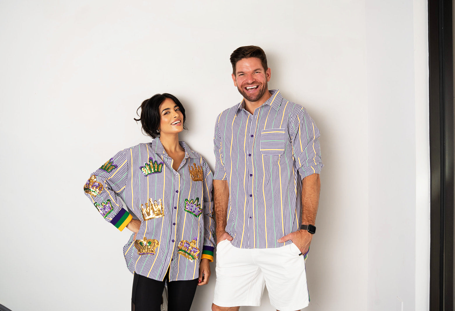 Adult Unisex Pinstripe Button Up Shirt Large
