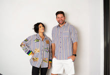 Adult Unisex Pinstripe Button Up Shirt