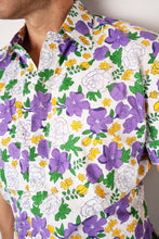 Mardi Gras Floral Block Print Button Up Shirt