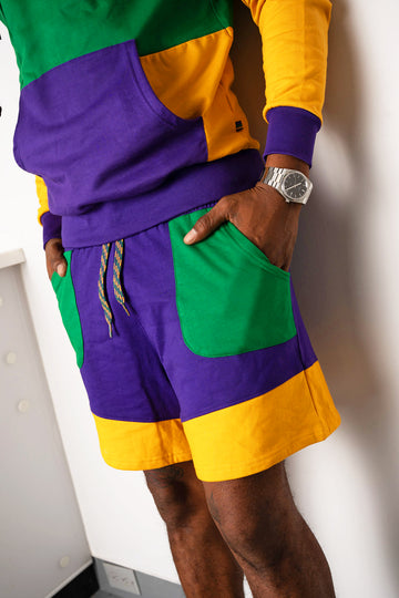 Pantalones cortos de rugby unisex de bloques de color para adulto