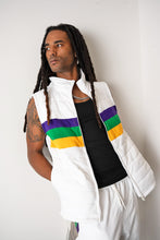 Adult White Chest Stripe Quilted Vest