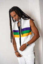 Adult White Chest Stripe Quilted Vest